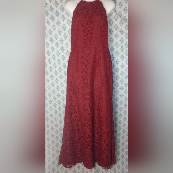 Dessy Collection Bergundy dress - Picture 2 of 6